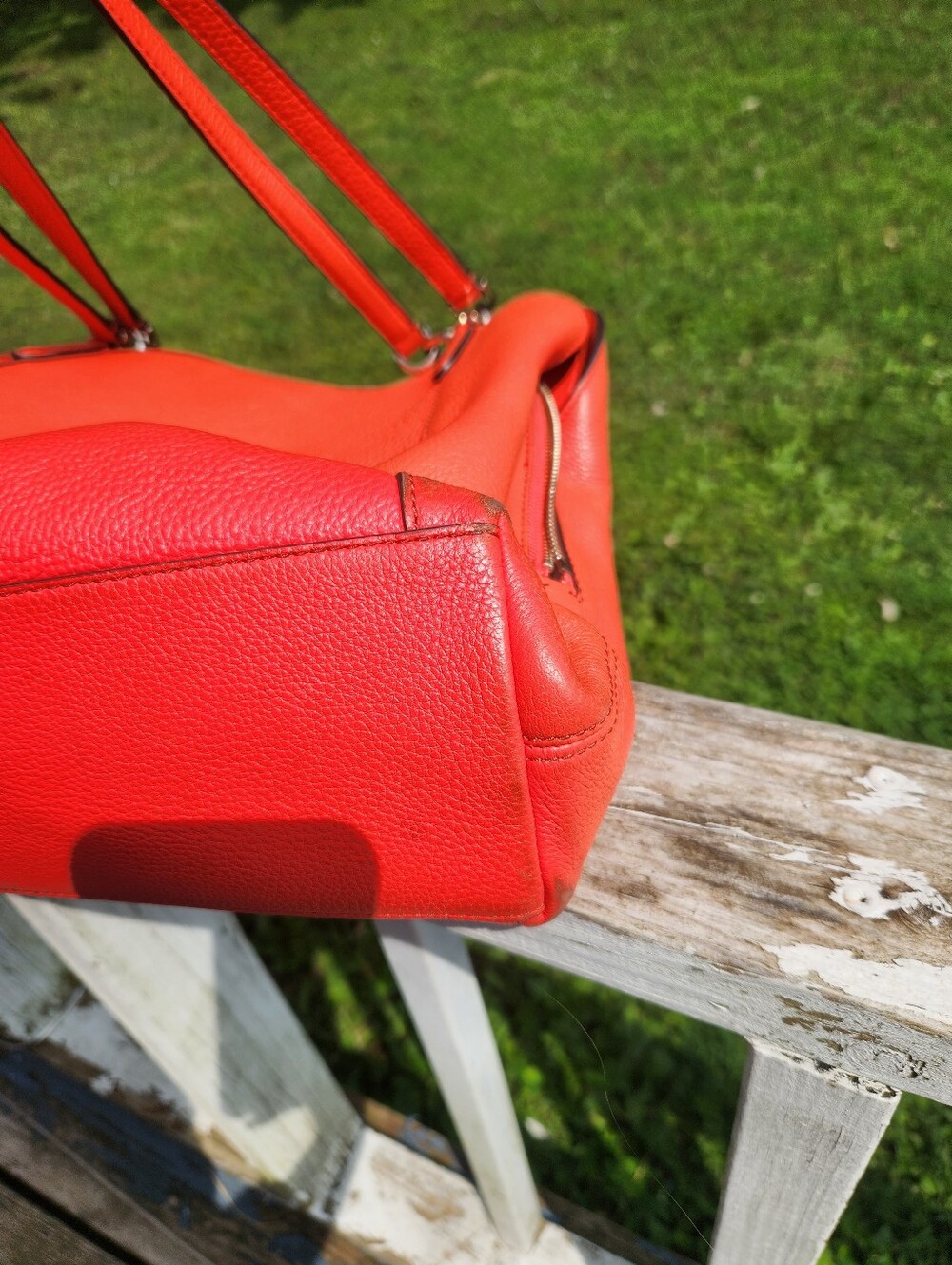 Kate Spade New York Jackson Pebbled Leather Shoulder Bag -Tangerine Preloved - Picture 9 of 11